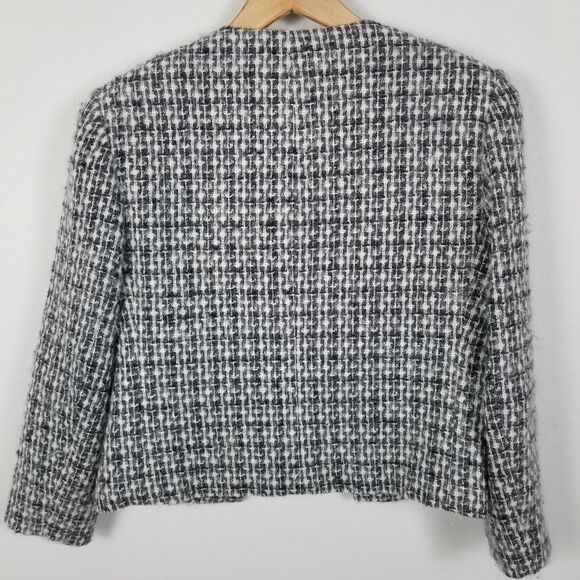 Lord & Taylor 80s/90s VTG Black White Tweed Mohair Wool Blend Skirt Suit Size 6 - Picture 10 of 15